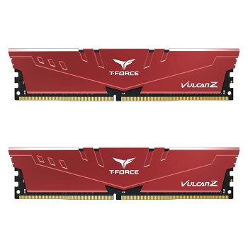 Team T-Force Vulcan Z Red 32GB 2x16GB 3200MHz CL16 DDR4 Gaming Ram (TLZRD432G3200HC16FDC01)