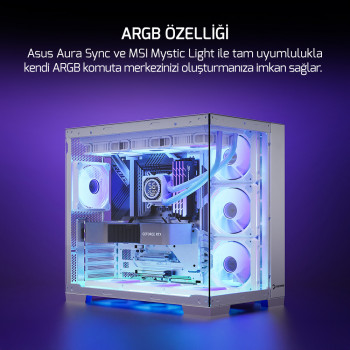 GAMEPOWER BEYAZ SKADI 240 SQUARE ARGB (RGB HORTUM)