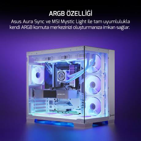 GAMEPOWER BEYAZ SKADI 360 SQUARE ARGB (RGB HORTUM)